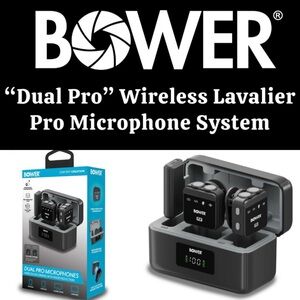 ✨Bower - “Dual Pro” Wireless Lavalier Pro Streaming Microphone System - New✨